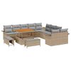 vidaXL Conjunto de sof&aacute; de jard&iacute;n 13 pcs Beige rat&aacute;n sint&eacute;tico