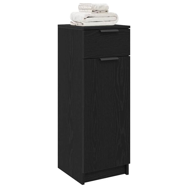 vidaXL Gabinete de Ba&ntilde;o con caj&oacute;n Roble negro 32 x 34 x 90 cm