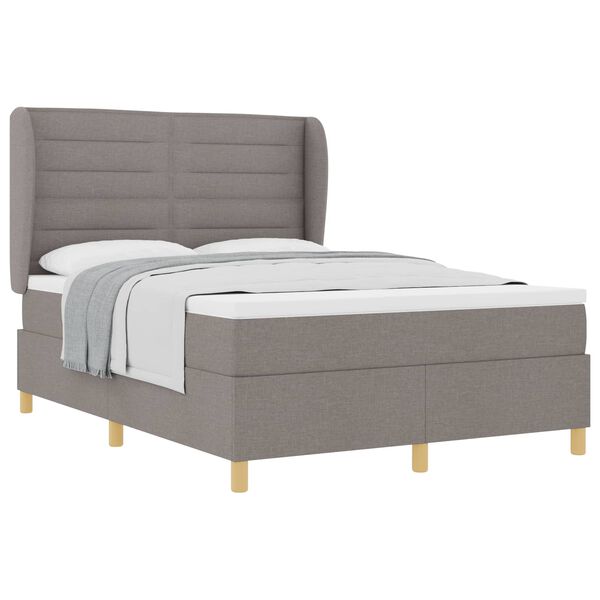 vidaXL Cama con Somier y Colch&oacute;n Gris Oscuro 90x190 cm de Tela Taup&eacute;