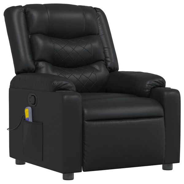 vidaXL Sill&oacute;n de masaje reclinable cuero sint&eacute;tico negro