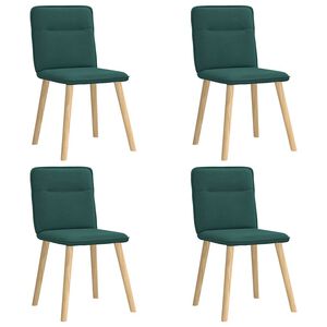 vidaXL Sillas de comedor 4 unidades tela verde oscuro