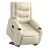 vidaXL Sill&oacute;n reclinable elevable el&eacute;ctrico de cuero sint&eacute;tico crema