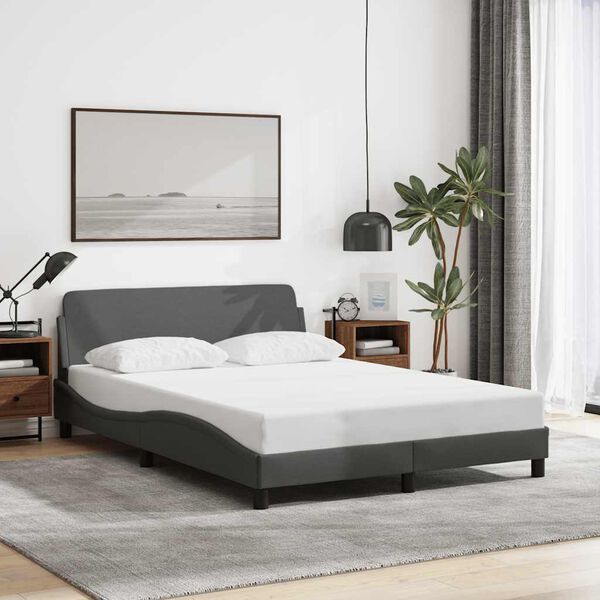 vidaXL Estructura de cama Dover tela gris oscuro 120x200 cm