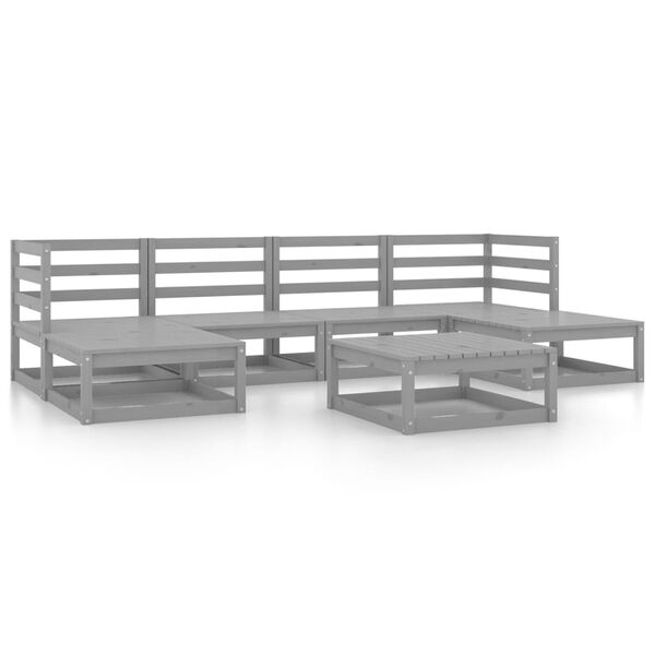 vidaXL Juego de muebles de jard&iacute;n 7 piezas madera maciza de pino