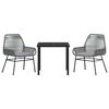 vidaXL Conjunto de Comedor de Jard&iacute;n 3 pcs Gris rat&aacute;n sint&eacute;tico