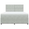 vidaXL Cama box spring con colch&oacute;n terciopelo gris claro 180x200 cm