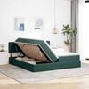 vidaXL Cama con almacenamiento con colch&oacute;n Verde oscuro 90 x 200 cm