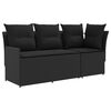 vidaXL 2 uds. Sof&aacute; de jard&iacute;n con brazo y sof&aacute; en esquina Negro