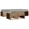 vidaXL Conjunto de sof&aacute;s de exterior 7 uds. Natural y Gris Claro