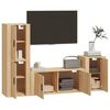 vidaXL Set de muebles para TV 4 pzas madera contrachapada roble Sonoma