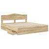 vidaXL Estructura de cama Roble Sonoma 180 x 200 cm Madera Ingenieril
