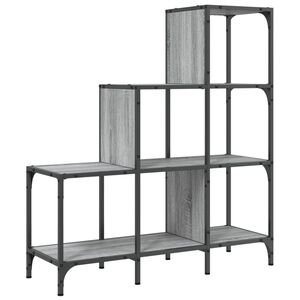 vidaXL Estanter&iacute;a madera ingenier&iacute;a y metal gris Sonoma 92x30x102 cm