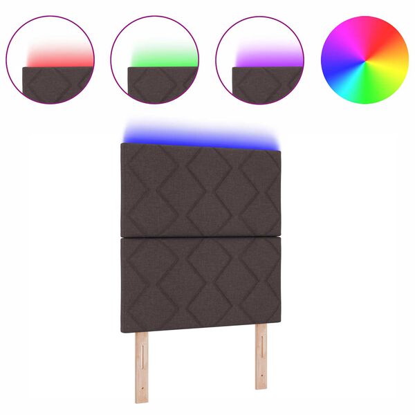 vidaXL Cabecero con luces de tiras LED Ajustable Gris Claro 80 cm tela