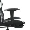 vidaXL Silla gaming con reposapi&eacute;s cuero sint&eacute;tico negro blanco