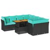 vidaXL Set de sof&aacute;s de jard&iacute;n con cojines 9 pzas rat&aacute;n sint&eacute;tico negro