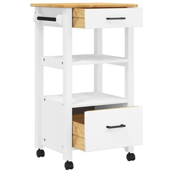 vidaXL Carrito de cocina MONZA madera maciza de pino 48x40x88,5 cm