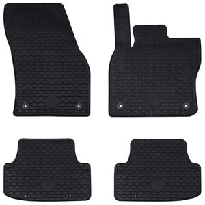 vidaXL Alfombrilla de Coche 4 pcs Negro Goma