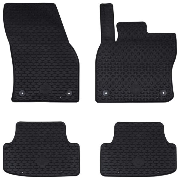 vidaXL Alfombrilla de Coche 4 pcs Negro Goma