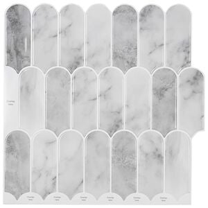 vidaXL Loseta de pluma 10 uds. M&aacute;rmol Gris 30 x 30 cm