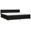 vidaXL Cama box spring con colch&oacute;n tela negro 180x200 cm