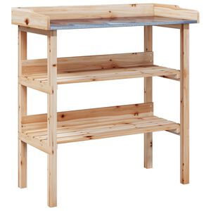 vidaXL Mesa para plantas con estantes madera maciza abeto 78x38x82,5cm