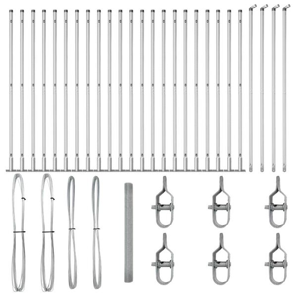 vidaXL Poste de Valla Plateado 50 x 1,5 m (malla de 25 x 25 mm) Acero