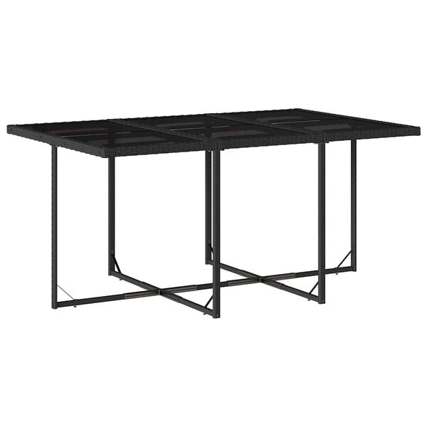 vidaXL Set de comedor jard&iacute;n 11 pzas con cojines rat&aacute;n sint&eacute;tico negro