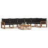 vidaXL Conjunto de sof&aacute;s de exterior con coj&iacute;n 7 pcs Natural y negro