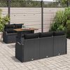 vidaXL Conjunto de sofá de jardín 6 pcs Negro Poliratán