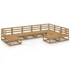 vidaXL Muebles de jard&iacute;n 9 pzas y cojines marr&oacute;n miel madera pino