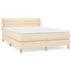 vidaXL Cama box spring con colch&oacute;n tela color crema 140x190 cm