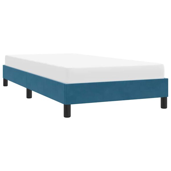 vidaXL Estructura de cama sin colch&oacute;n terciopelo azul oscuro 90x210 cm