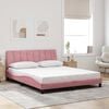 vidaXL Estructura de cama sin colch&oacute;n Hanko terciopelo rosa 160x200 cm