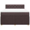 vidaXL Cama box spring con colch&oacute;n tela marr&oacute;n oscuro 140x190 cm
