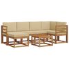 vidaXL Conjunto de sof&aacute;s de exterior 7 uds. Natural y Beige