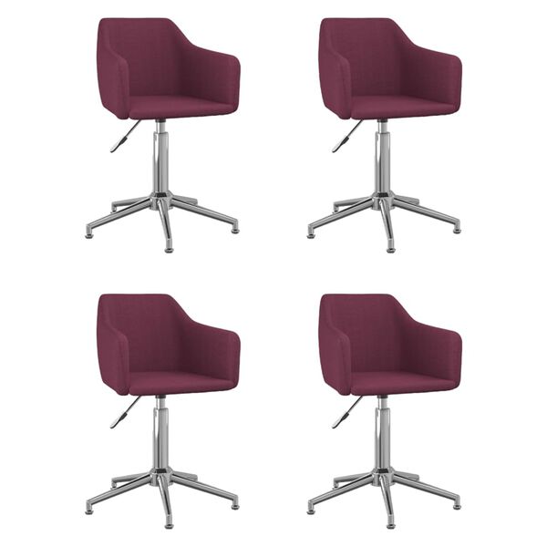 vidaXL Sillas de comedor giratorias 4 unidades tela morada