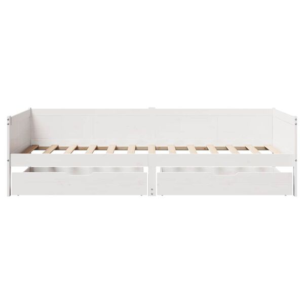 vidaXL Sof&aacute; cama con cajones madera maciza de pino blanca 90x190 cm
