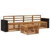 vidaXL Conjunto de sof&aacute;s de exterior 5 uds. Natural