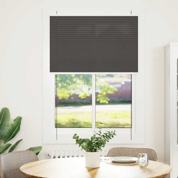 vidaXL Estor Plisado negro 95x150 cm Tela Ancho 94,4 cm Poliéster