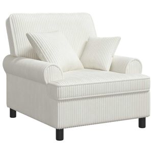 vidaXL Sill&oacute;n XL con cojines Crema Tejido de 1,5 l&iacute;neas