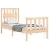 vidaXL Estructura de cama individual con cabecero madera maciza