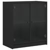 vidaXL Armario auxiliar con puertas de vidrio negro 68x37x75,5 cm