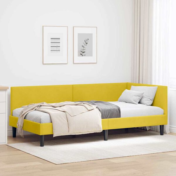 vidaXL Estructura de cama en esquina Amarillo 100 cm x 200 cm