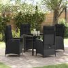 vidaXL Conjunto de Comedor de Jard&iacute;n 5 pcs Negro rat&aacute;n sint&eacute;tico