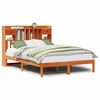 vidaXL Cama con estantería sin colchón madera maciza marrón 140x200 cm