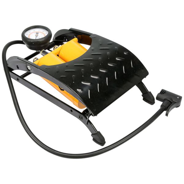 VOREL Bomba de pie de doble pist&oacute;n con man&oacute;metro