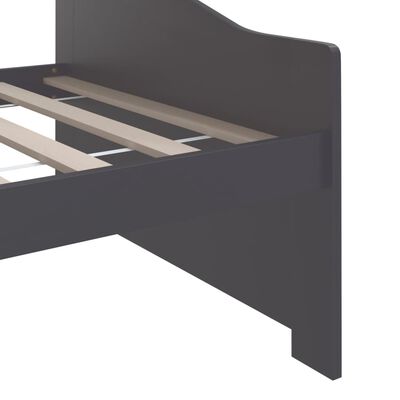 vidaXL Sofá cama 3 plazas madera maciza pino gris oscuro 90x200 cm