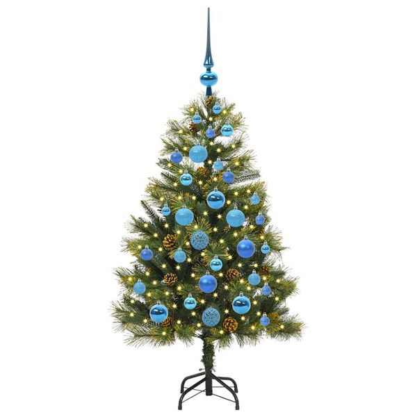 vidaXL &Aacute;rbol de Navidad artificial con ramas plegables y conos 120 cm