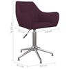 vidaXL Sillas de comedor giratorias 2 unidades tela morada