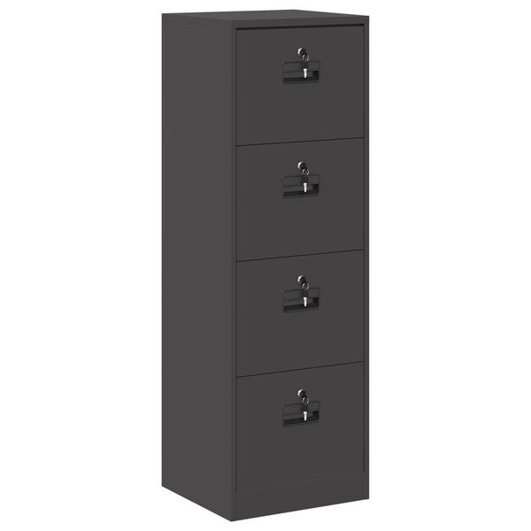 vidaXL Mueble archivador con caj&oacute;n Geom&eacute;trico Negro 45,5 x 42 x 139 cm